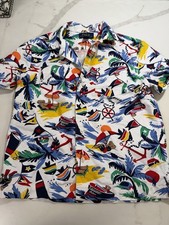 Polo Ralph Lauren Polo Bear Button Up Camp Shirt Kids Sz 5 Nautical Preppy