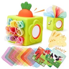 Baby Tissue Box Toy - Silicone Baby Toys 6-12 Months Montessori Toys for 6