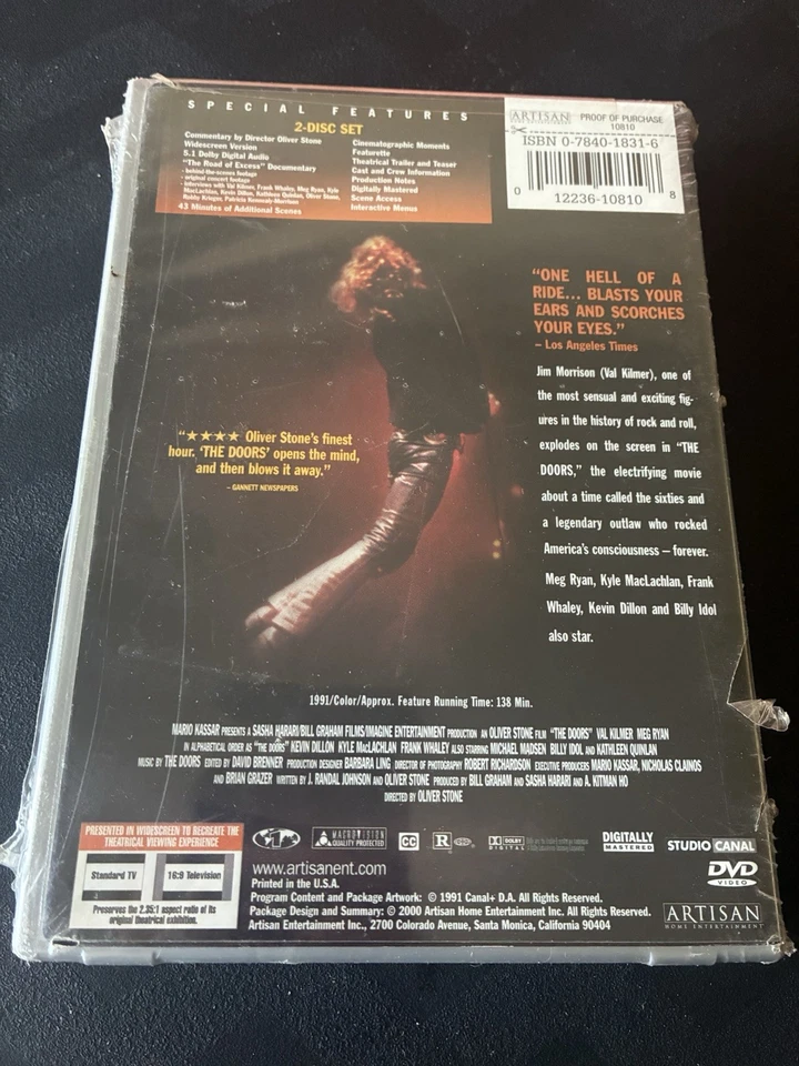 The Doors An Oliver Stone Film Starring Val Kilmer Special Edition New Sealed - Image 2 of 2