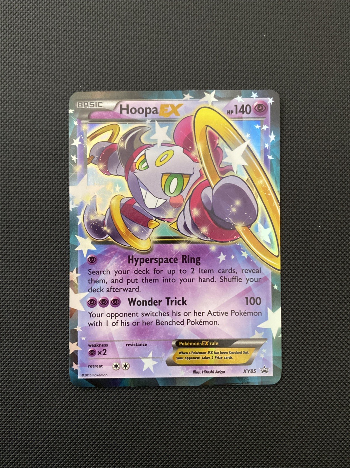 Pokemon Hoopa EX XY85 Ultra Rare Black Star Promo Card Holo 2015