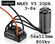 Hobbywing - Ezrun MAX5 V3 200A Combo with EZRUN-SL-56113-800kv 1/5