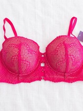 NWT Adored By Adore Me Hot Pink Lace Push-Up ...