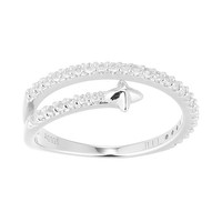 Cavill Silberring Damen 925 Sterlingsilber WeißEr Topas 0,23Ct Elegant