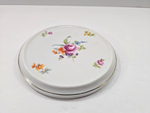 Diadem Bohemian Porcelain Trivet 6" Round Hand Painted Floral Vintage Foreign - Picture 2 of 6
