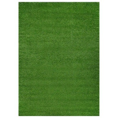 Rugshop Outdoor Rug Artificial Turf Solid Grass Outdoor Carpet Green Rugs 4'x6'