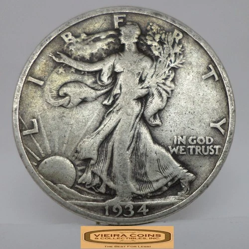 1934 Walking Liberty Half Dollar, 90% Silver - #C58472NQ