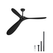 Uimoso 72 inch Ceiling Fan 3 Blades No Light Remote Control Reversible DC Motor
