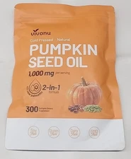 Vivonu Pumpkin Seed Oil + Saw Palmetto 300 Softgels EXP: 06/2027