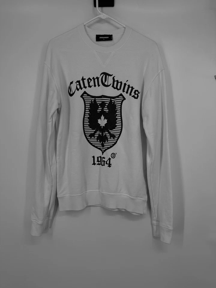 Dsquared2 Caten Twins 1964 Sweatshirt Men's L  white Graphic Sweater Foto 3 de 4