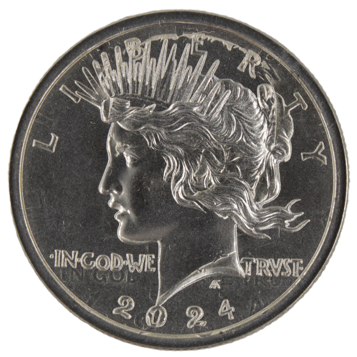 Overstrike #1 2024 Peace Silver Dollar; Kennedy 90% Half Coin