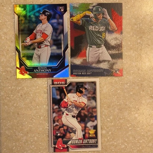 Topps Roman Anthony Boston Red Sox Rookie Outfielder 3 Card Lot Baseball MLB