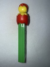 Dispenser pez vintage senza piedi - uovo di pulcino pasquale gambo verde cappello rosso Austria 3,9