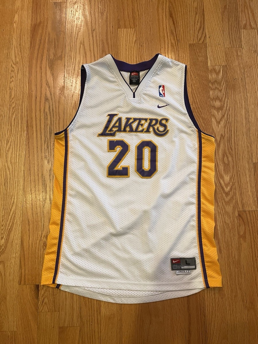 Vintage Nike Los Angeles Lakers Gary Payton 20 White Swingman