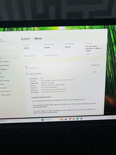 Dell Latitude 7320 Detachable Laptop 16GB RAM 256GB SSD *WITH KEYBOARD* - Picture 3 of 10