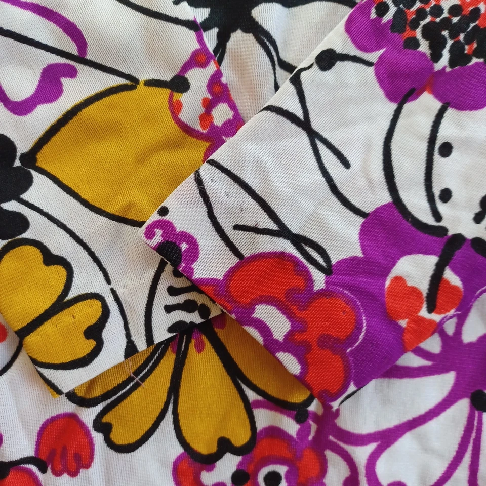 Crickets Cove Vtg 1970 Psychedelic Disco Flower Novelty Gogo Belted Tunic Dress - Image 4 of 4