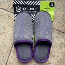 Isotoner Signature Active Women 7.5-8 Medium grey Slide Slippers