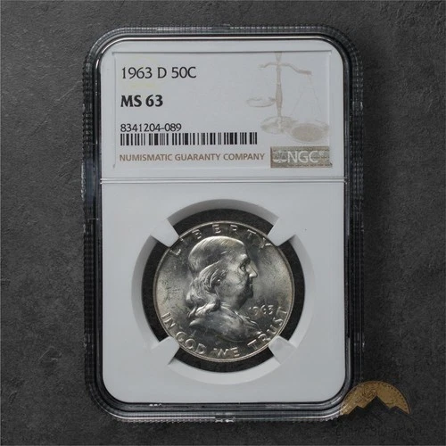 1963-D Franklin Silver Half Dollar 50c - NGC MS63 - Denver
