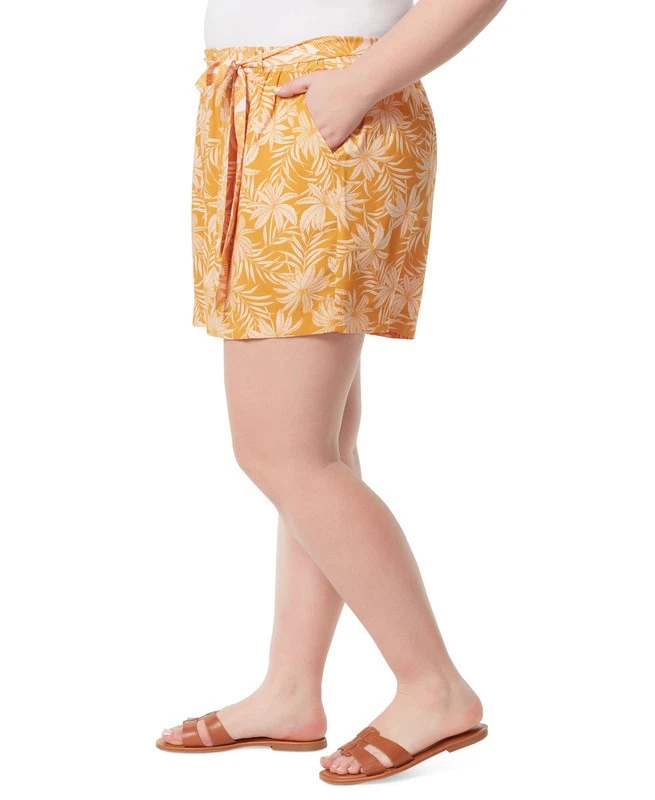Pantalones Cortos Jessica Simpson Para Mujer Modernos Plus Ellown Cintura Atada Foto 2 de 3
