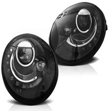 LED Tagfahrlicht Design Scheinwerfer passend für VW New Beetle 98-05 schwarz