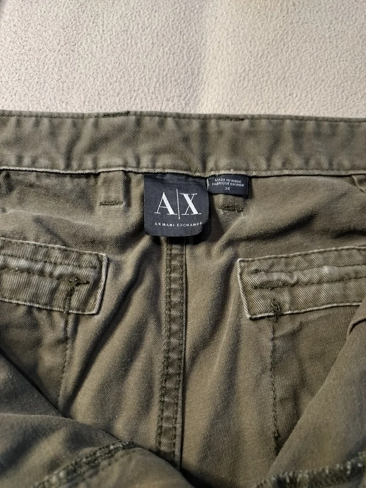 Pantalones cargo para hombre Armani Exchange verde oliva talla 34x32 Foto 3 de 4