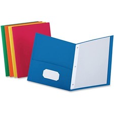 Oxford Two-Pocket Folders w/Fasteners, Assorted Colors, Letter Size, 25PerBox