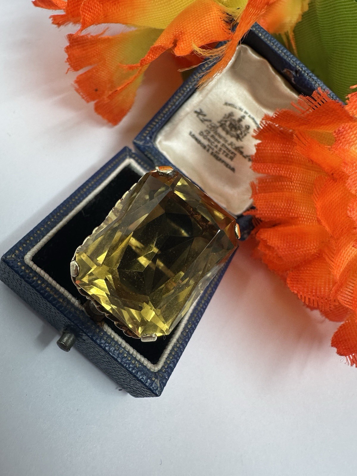 Outstanding Orange Citrine 9ct Yellow Gold Cocktail Ring.