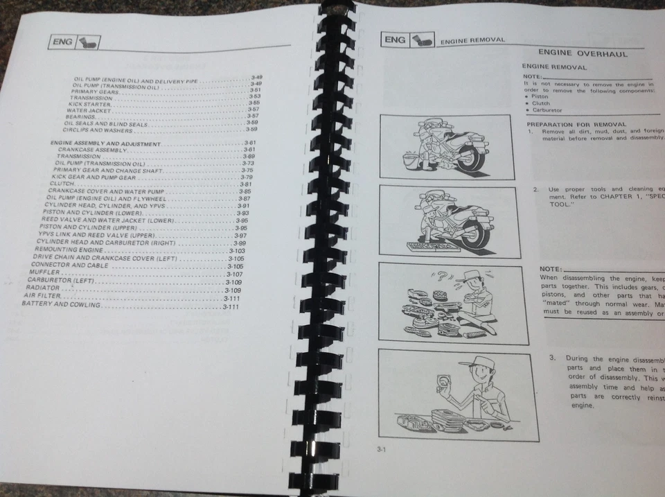 YAMAHA RD 500 LC SERVICE WORKSHOP MANUAL Paper Print Copy RZ nos YPVS - Image 3 of 4
