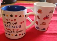 Lot Of 2 Coffee Cups 1995 Cookies Of Life Cup & Not Dated Fun Hats Cup Coco Tea 