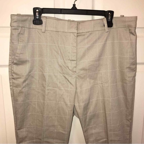 Karierte Damenhose H&M 16, Stretch, hellbraun, vorne flach Knöchelhose - Bild 3 von 15