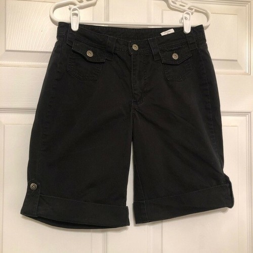 Riders Bermuda Shorts, Black, Size 6, Cuffed Bottoms - Picture 2 of 5