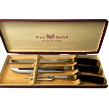 Lucite Antler Regent Sheffield W Richardson Cutlery 3PC Carving Set 