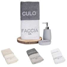 Asciugamani Ricamati da bagno set 2 pezzi 1+1 viso ospite cotone idea regalo