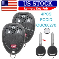 2 for 2007-2013 GMC Sierra Chevrolet Silverado 1500 2500 Remote Fob+Key OUC60270