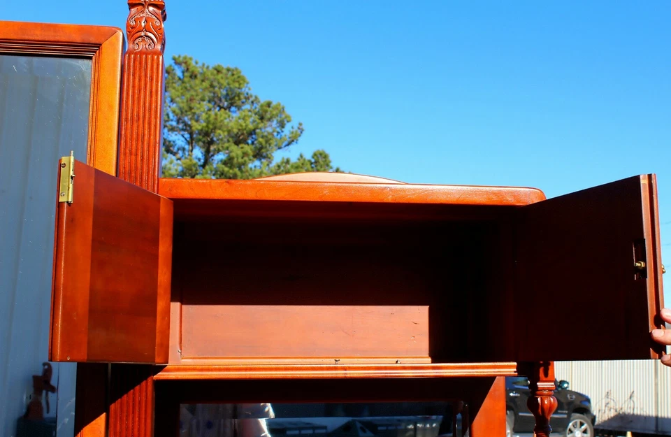 古董工艺美术手工枫木穿衣梳妆台带斜面镜子,c. 1920 年代 — 第 3/4 张图片