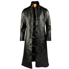 Genuine Leather Trench Coat, Womens Long Leather Coat, Sheepskin Leather Jacket