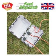 4 way Waterproof IP64 Outdoor Plug Junction Box Enclosure with 2m Extension Lead