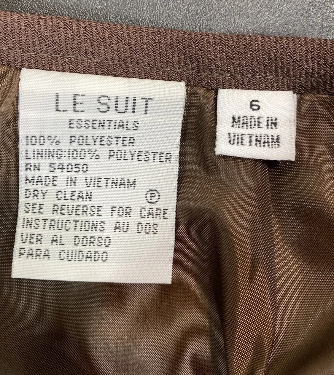 Vtg Le Suit Essentials Skirt Women Size 6 Brown Below Knee Career Work NEW NWT