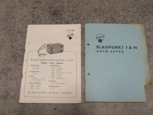 Schaltplan Service Manual für Röhrenradio Radio Blaupunkt 7A79 7 A 79 Autoradio