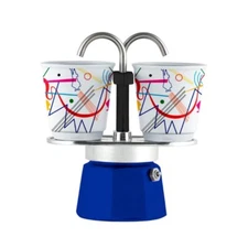 Bialetti Mini Express Moka 2 Cup Aluminium Double Coffee Maker Multiple Colours