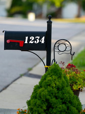 SET OF 2 Custom Mailbox Numbers Vinyl Decals / Stickers - Choose Size Color