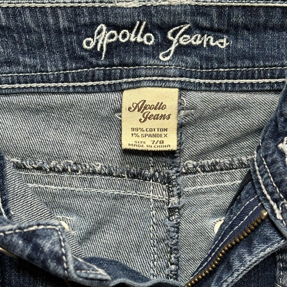 APOLLO JEANS Juniors 7/8 Elástico Tiro Bajo Pierna Recta Denim Lavado Medio Foto 3 de 4