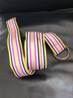 J. Crew Multicolor Striped Belt Webbed Belt With Brass Buckle For Men | J.Crew main image 3