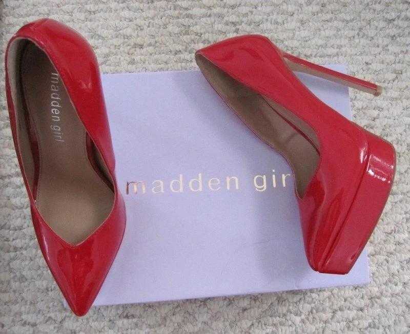Madden Girl Lidia Red Patent Stiletto Platform Heels New NIB 6.5
