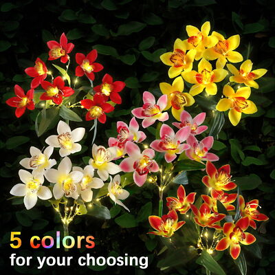 Solar Flowers Outdoor Waterproof Garden Lights Decor LED Lights Yard Stake Lawn