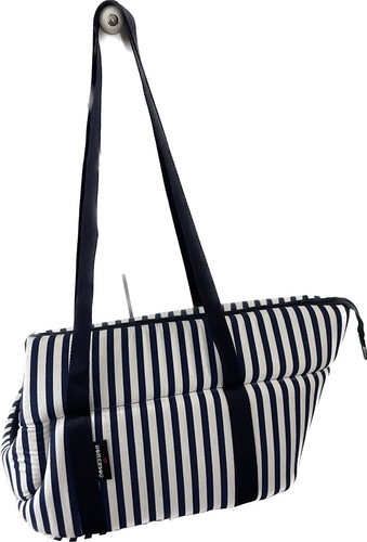 Trasportino a borsa Agata HomerDog. Cotone,righe bianche e blu. - Foto 2 di 4