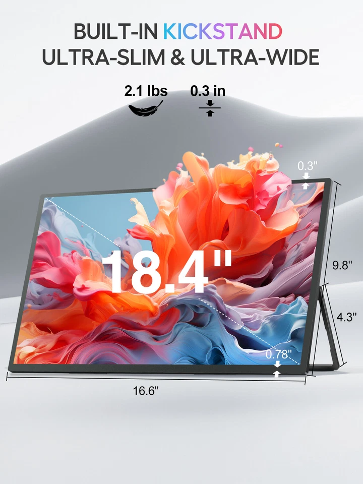 UXbox T118 - 18 Large Portable Gaming Monitor 4K Display For Starfield Xbox Used - Image 4 of 4