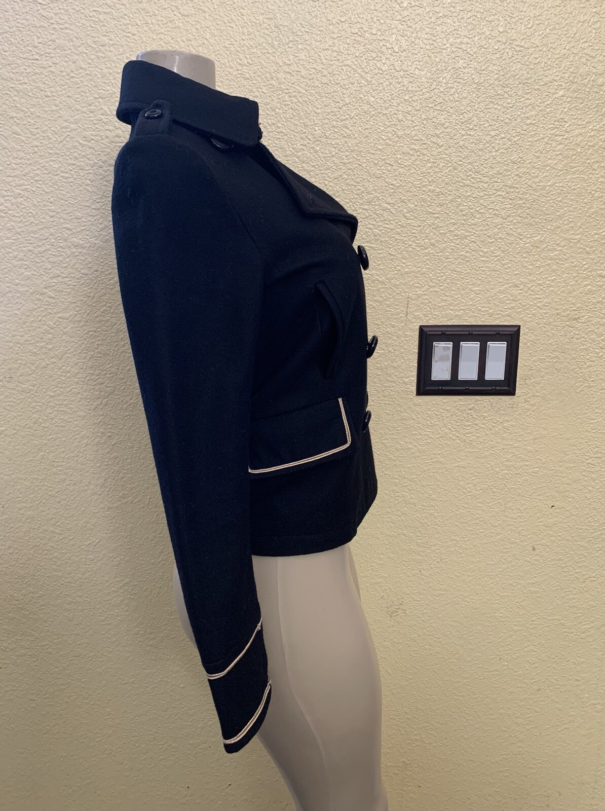 Zara Basic Size Medium Black Cropped Military Sty… - image 2