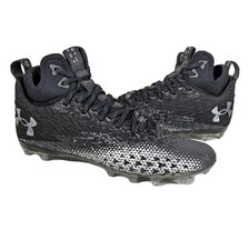 UNDER ARMOUR UA SPOTLIGHT CLONE 3.0 MC FOOTBALL CLEATS MEN'S SZ 9 BLACK WHITE