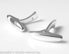 1x Para spinki do mankietów ze srebra próby Spinki do mankietów Obrotowe oparcia Owalny ogon wieloryba