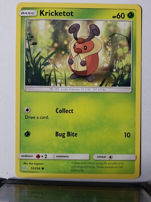 kricketot pokemon card value evolves-from:kricketot  PkmnCards [G] Sling (10) Kricketot 13/236 Cosmic Eclipse Sun